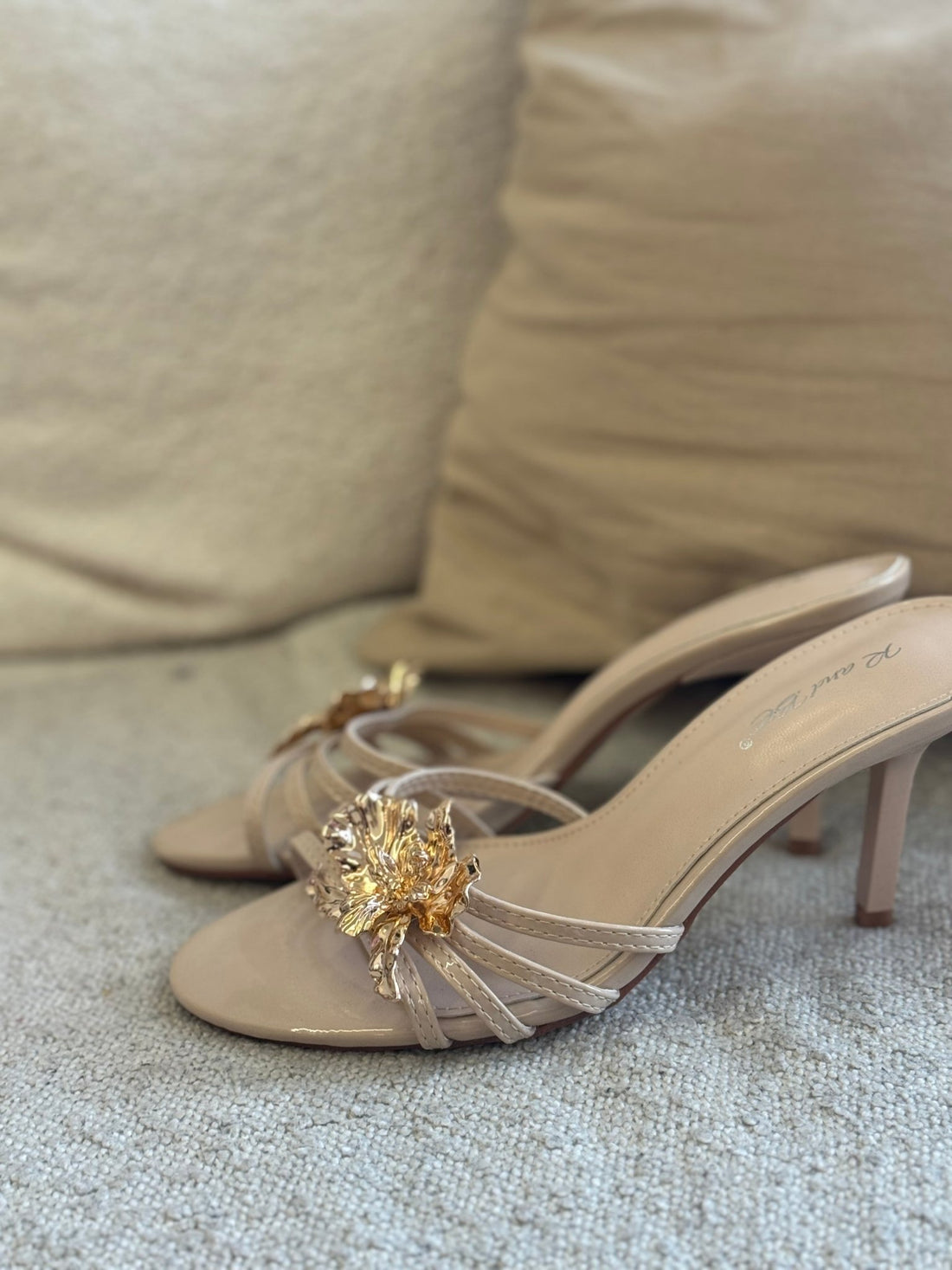 Mules à talons beiges - Léone