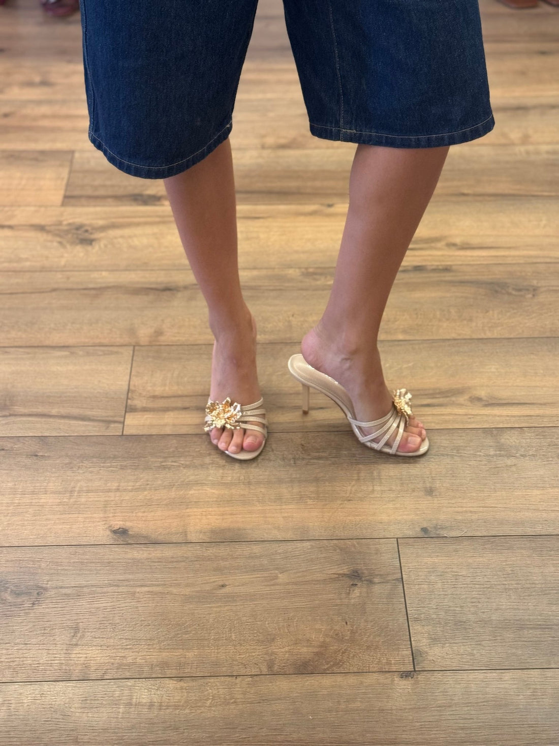 Mules à talons beiges - Léone
