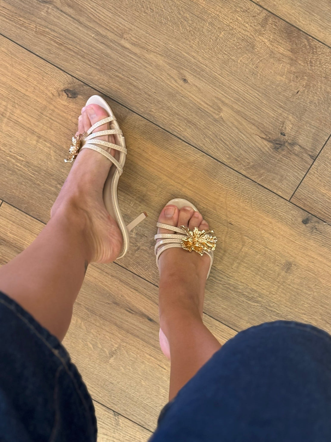 Mules à talons beiges - Léone