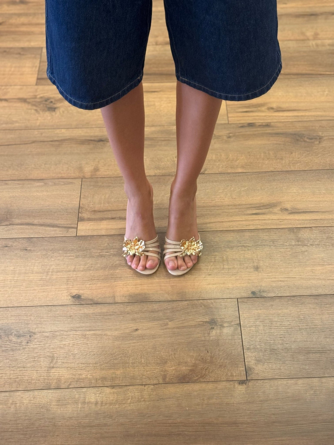 Mules à talons beiges - Léone