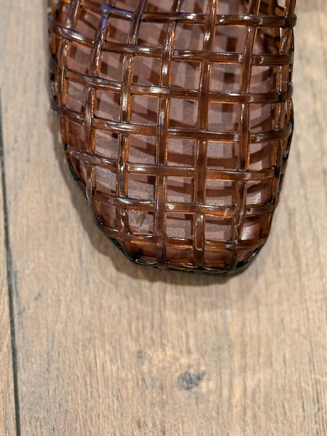 Mules ajourees en pvc marron - Léone