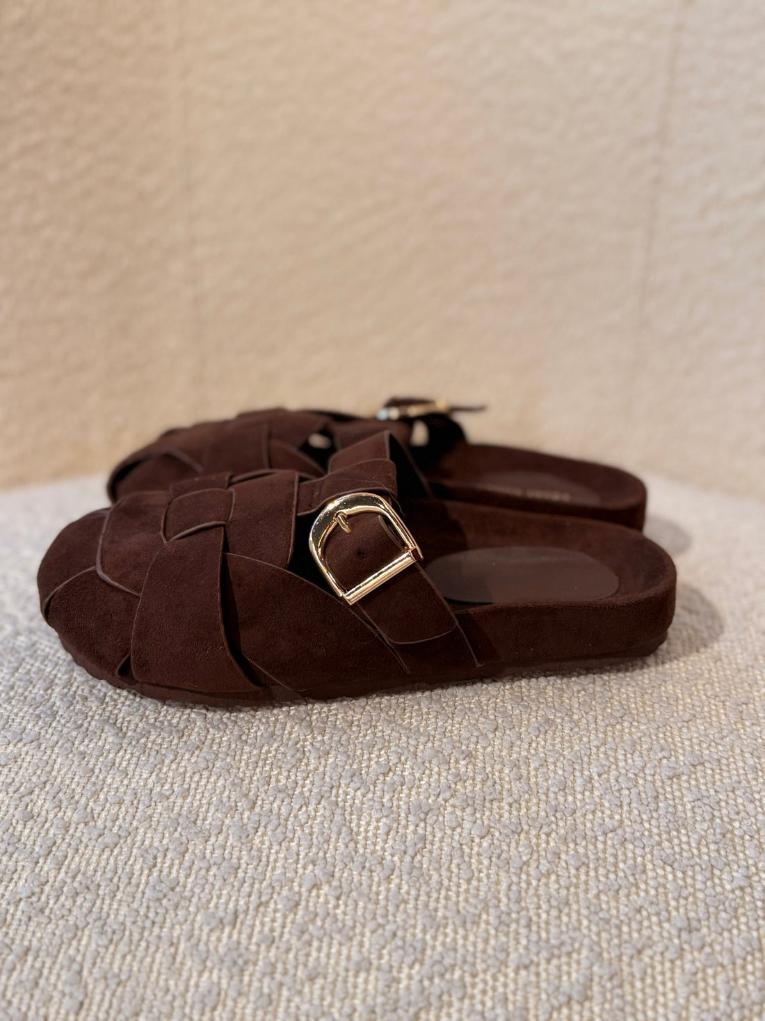 Mules ajourées marron - Léone