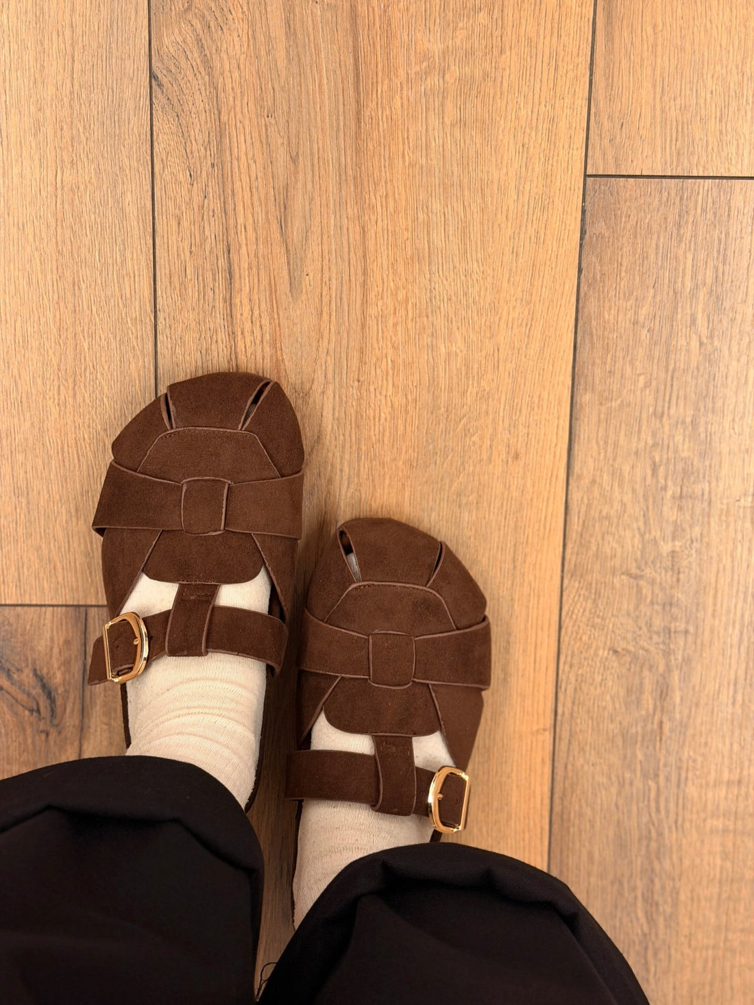 Mules ajourées marron - Léone