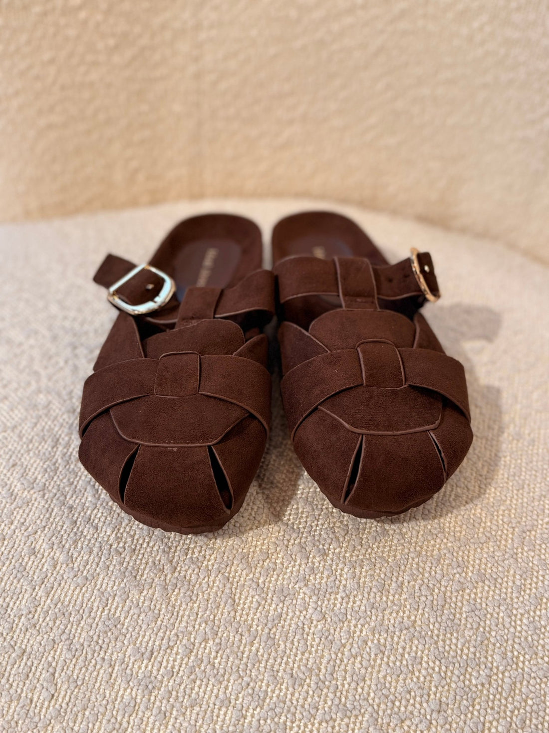 Mules ajourées marron - Léone