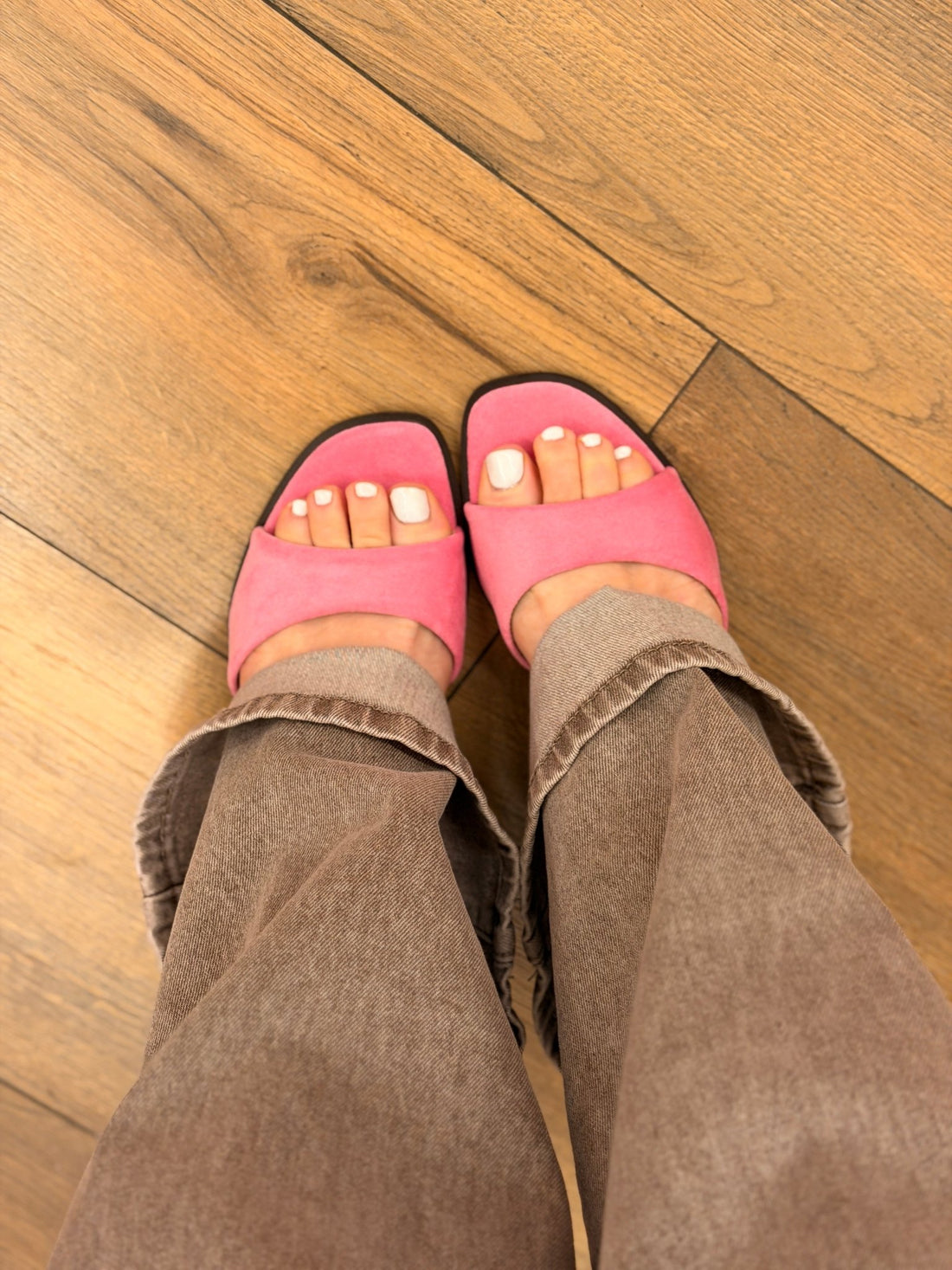 Mules en daim rose - Léone