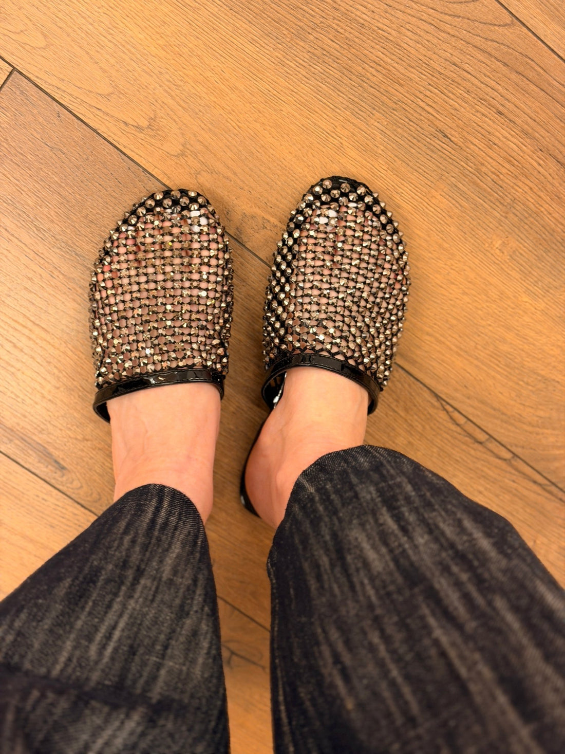 Mules en filet a strass noir - Léone