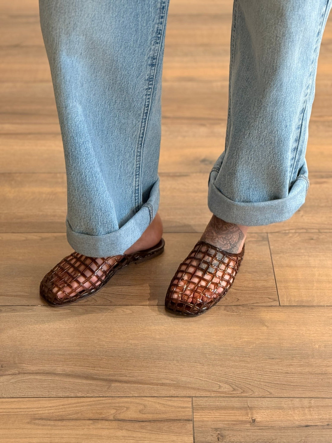 Mules en pvc marron - Léone
