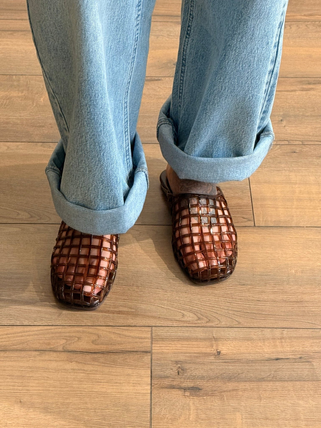 Mules en pvc marron - Léone