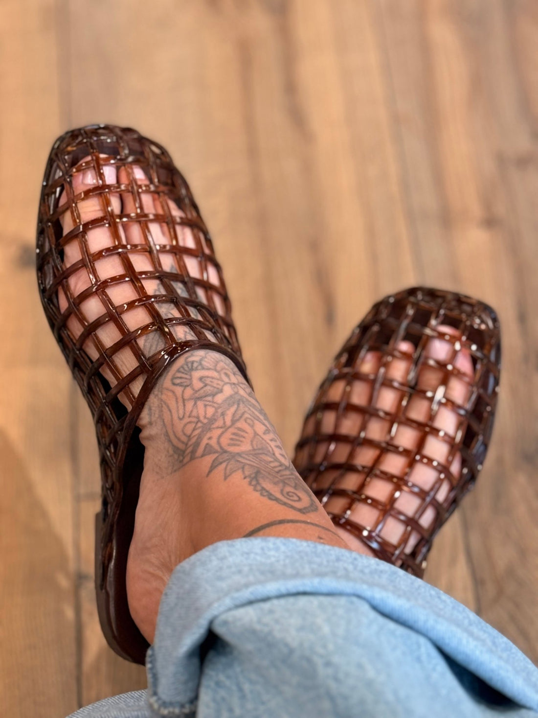 Mules en pvc marron - Léone