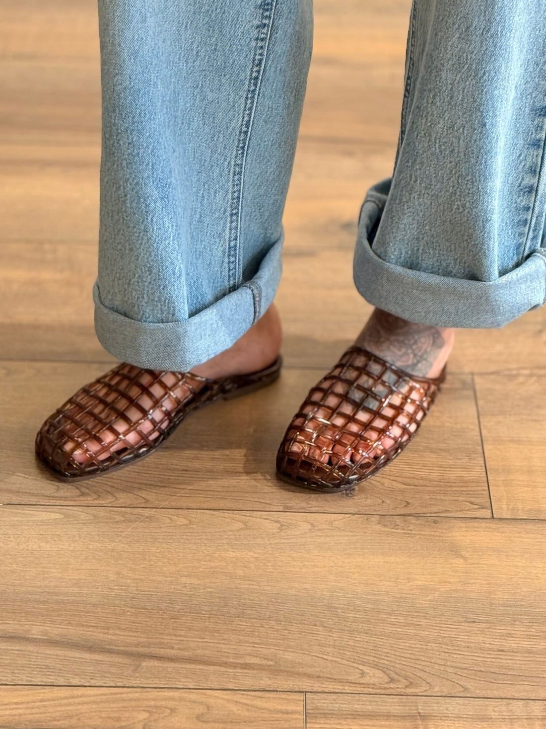 Mules en pvc marron - Léone