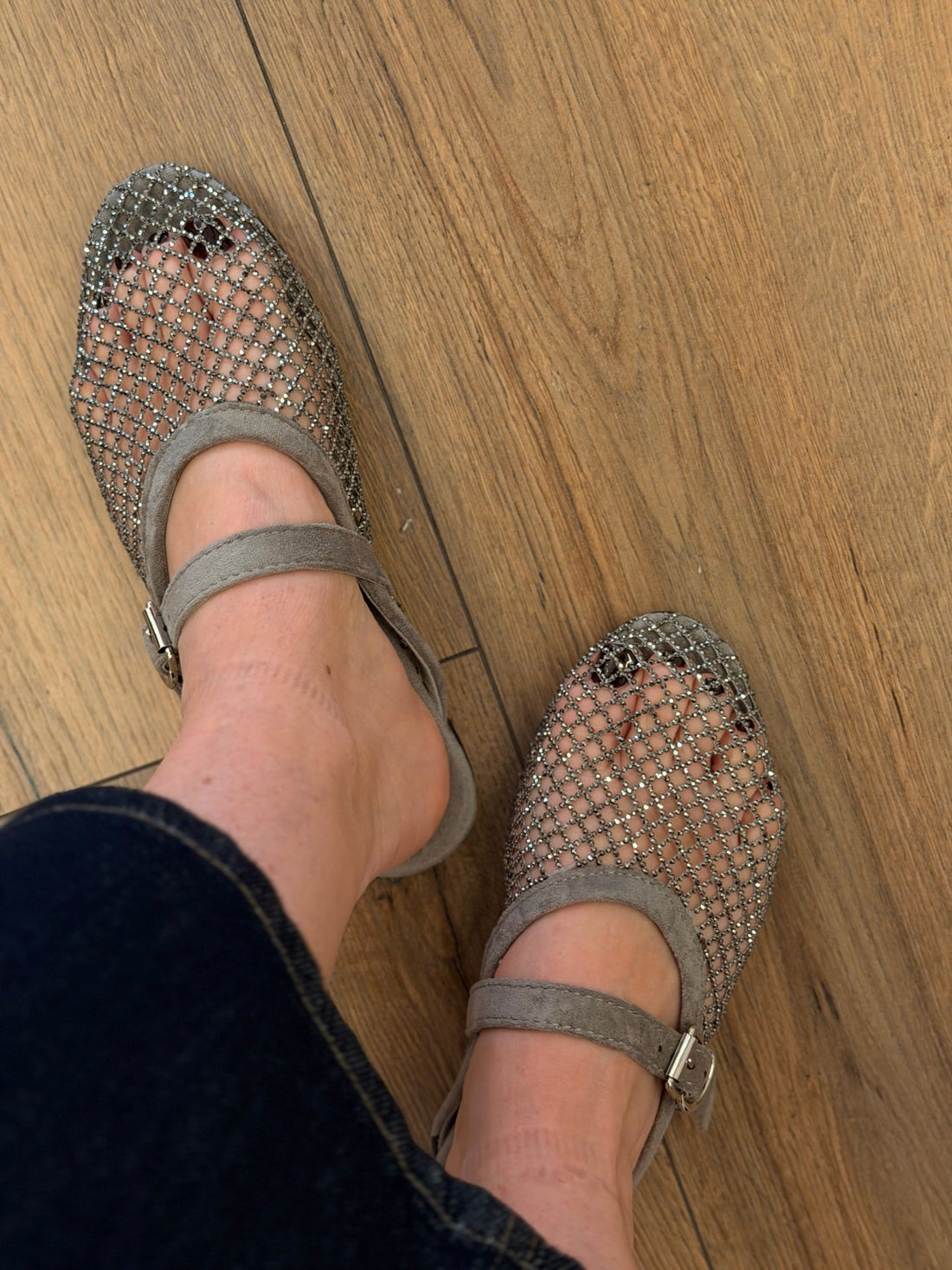 Mules résille strass grises - Léone