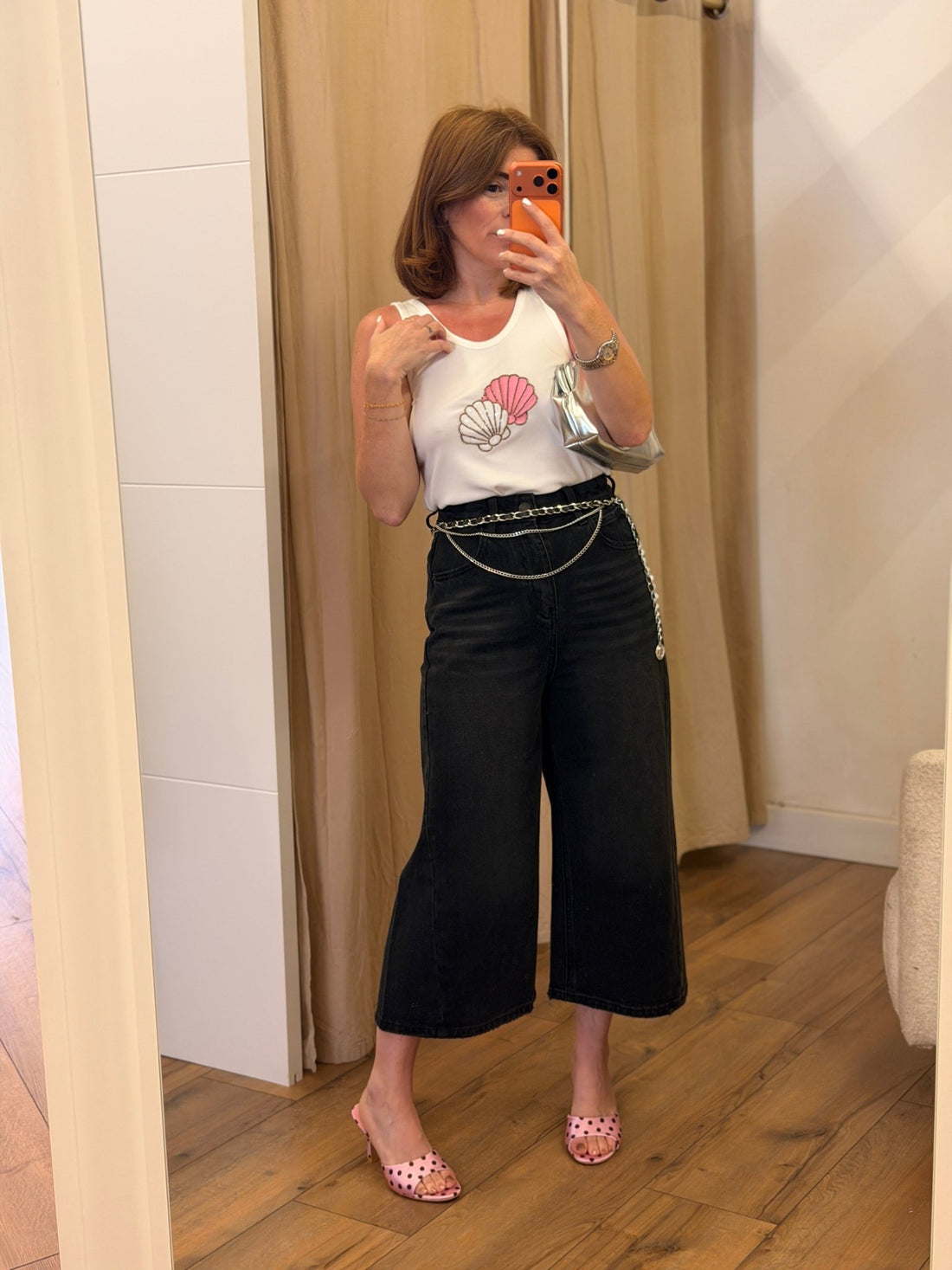 Mules satin pois rose - Léone