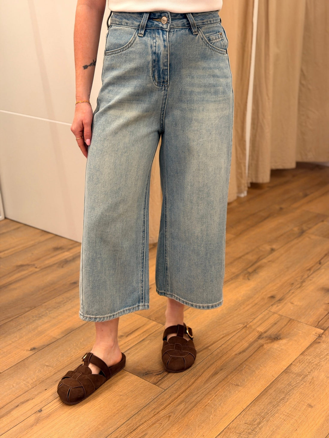 Pantacourt Carolina bleu - Léone