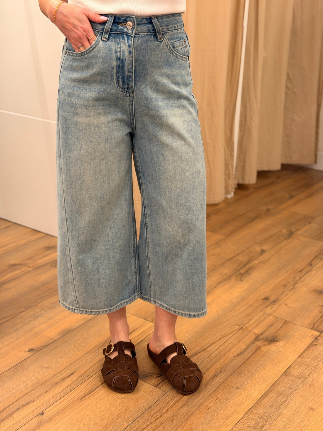 Pantacourt Carolina bleu - Léone