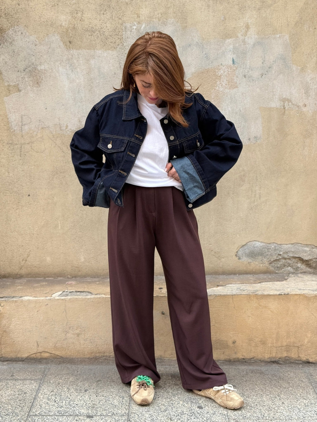 Pantalon Aaron marron/bordeaux - Léone