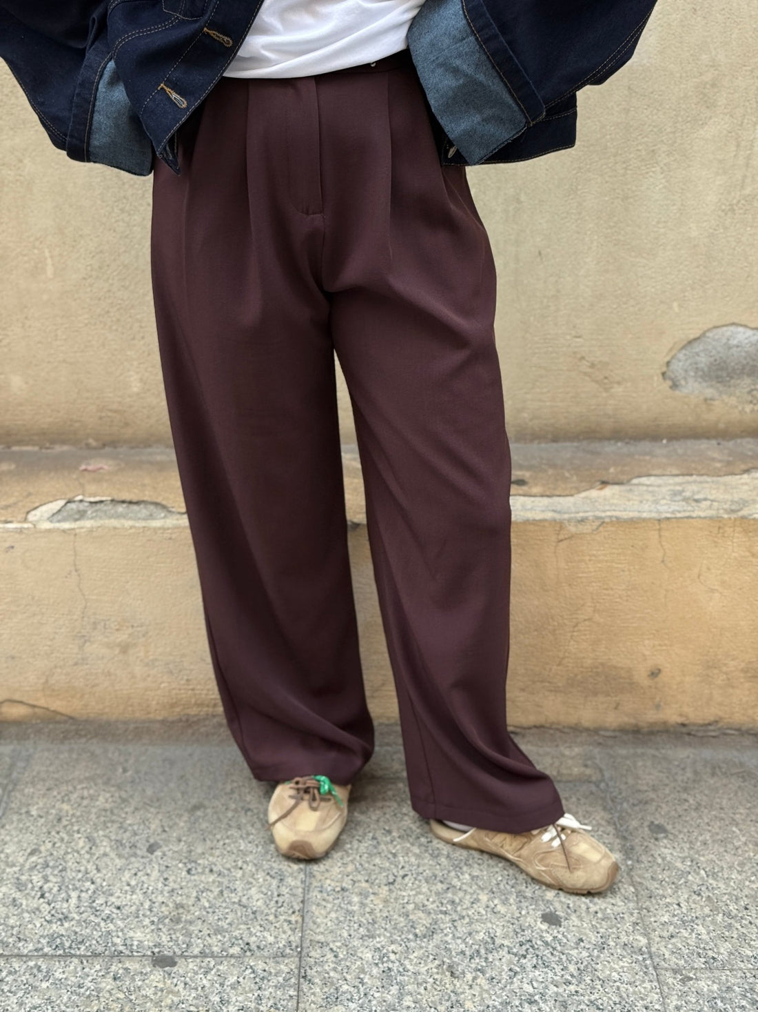 Pantalon Aaron marron/bordeaux - Léone