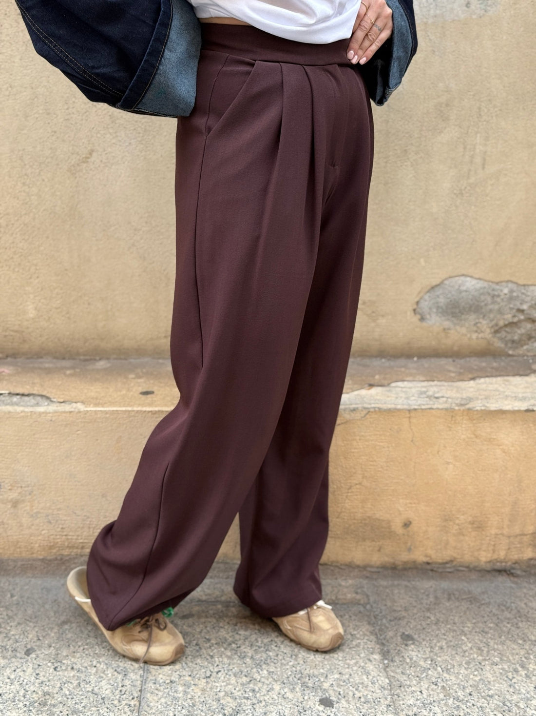 Pantalon Aaron marron/bordeaux - Léone