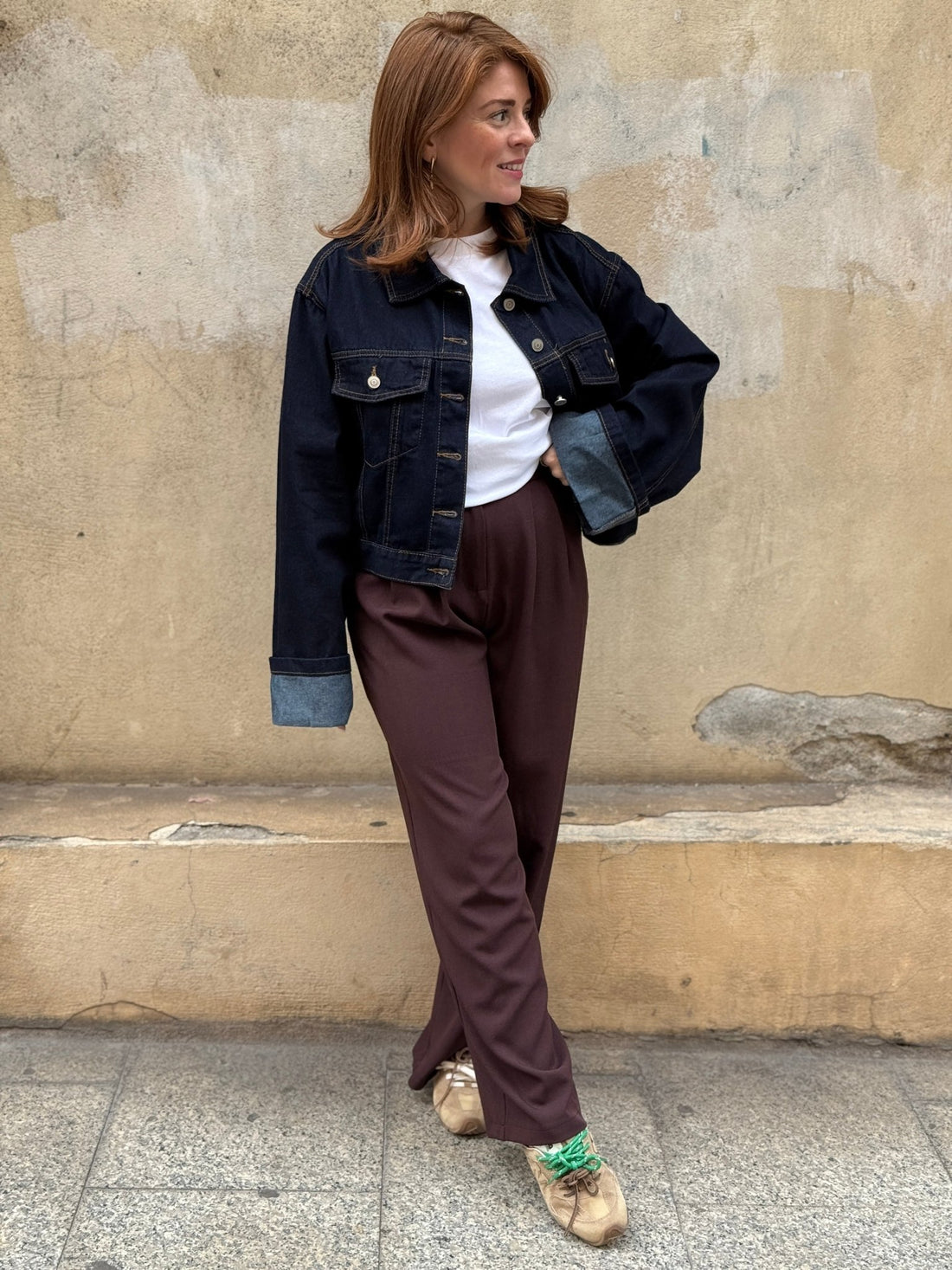 Pantalon Aaron marron/bordeaux - Léone