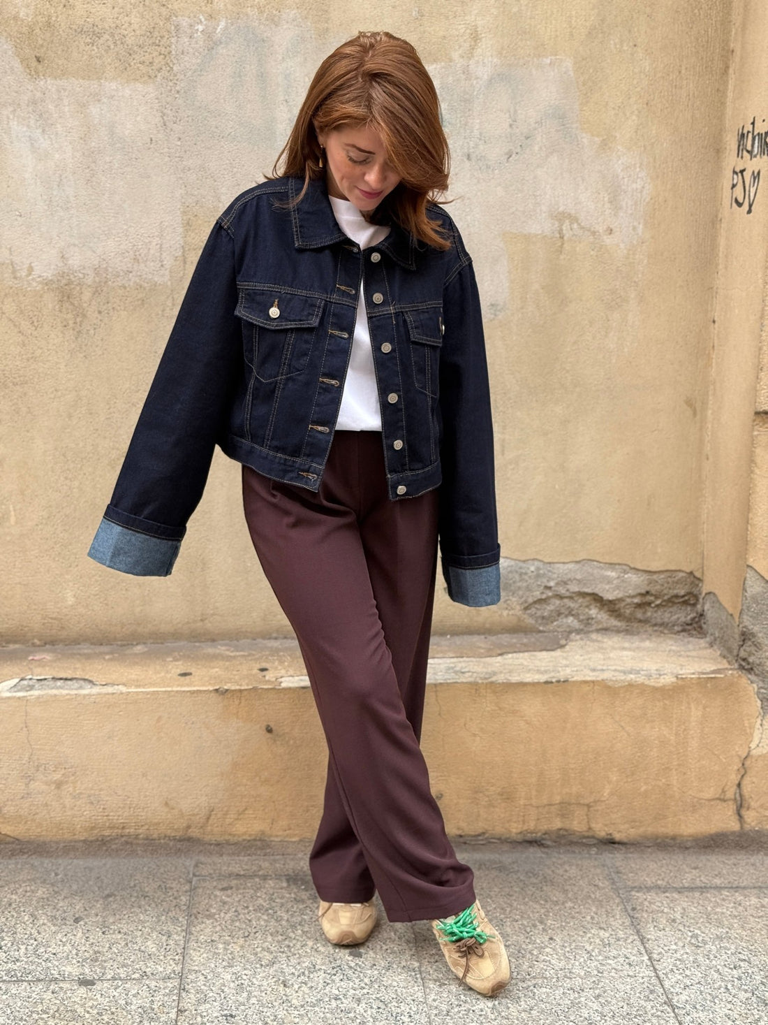 Pantalon Aaron marron/bordeaux - Léone