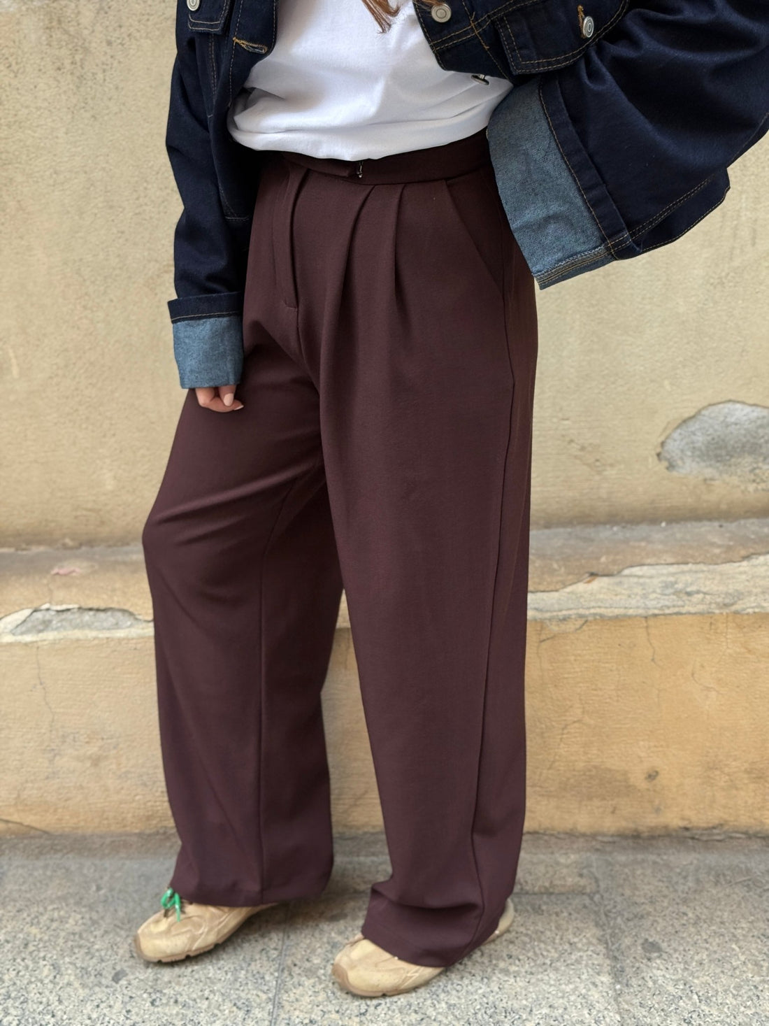 Pantalon Aaron marron/bordeaux - Léone