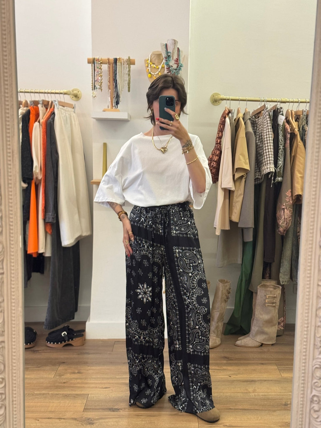 Pantalon Bandana noir - Léone