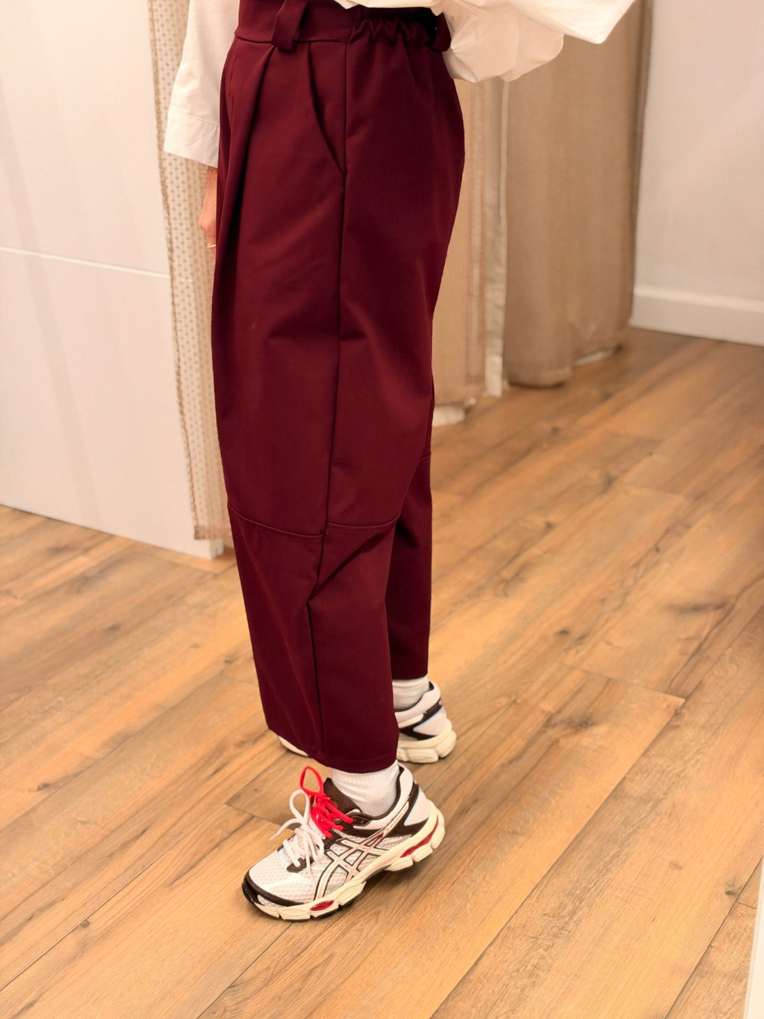Pantalon barrel bordeaux - Léone