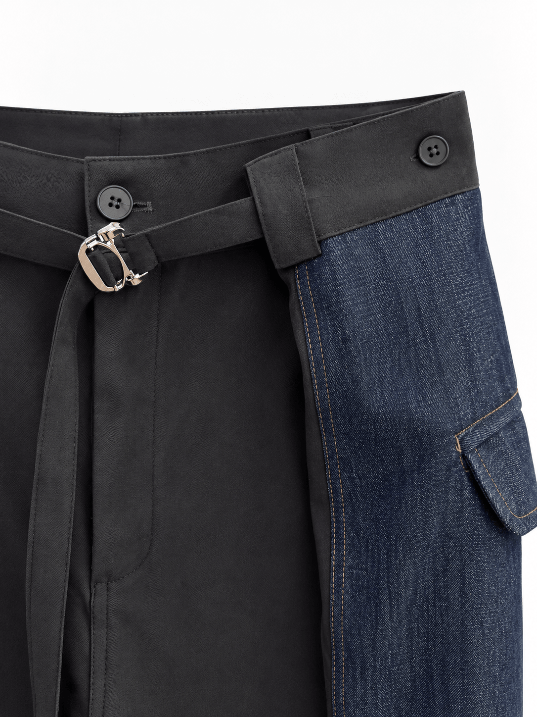 Pantalon bicolore gris bleu - Léone