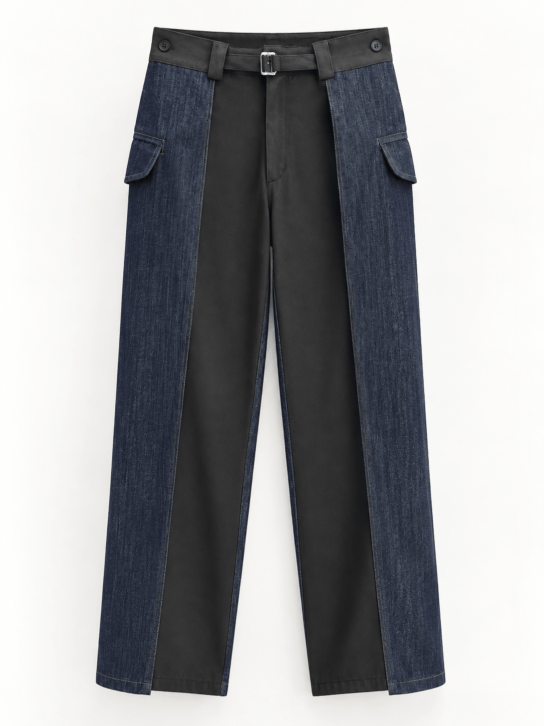 Pantalon bicolore gris bleu - Léone