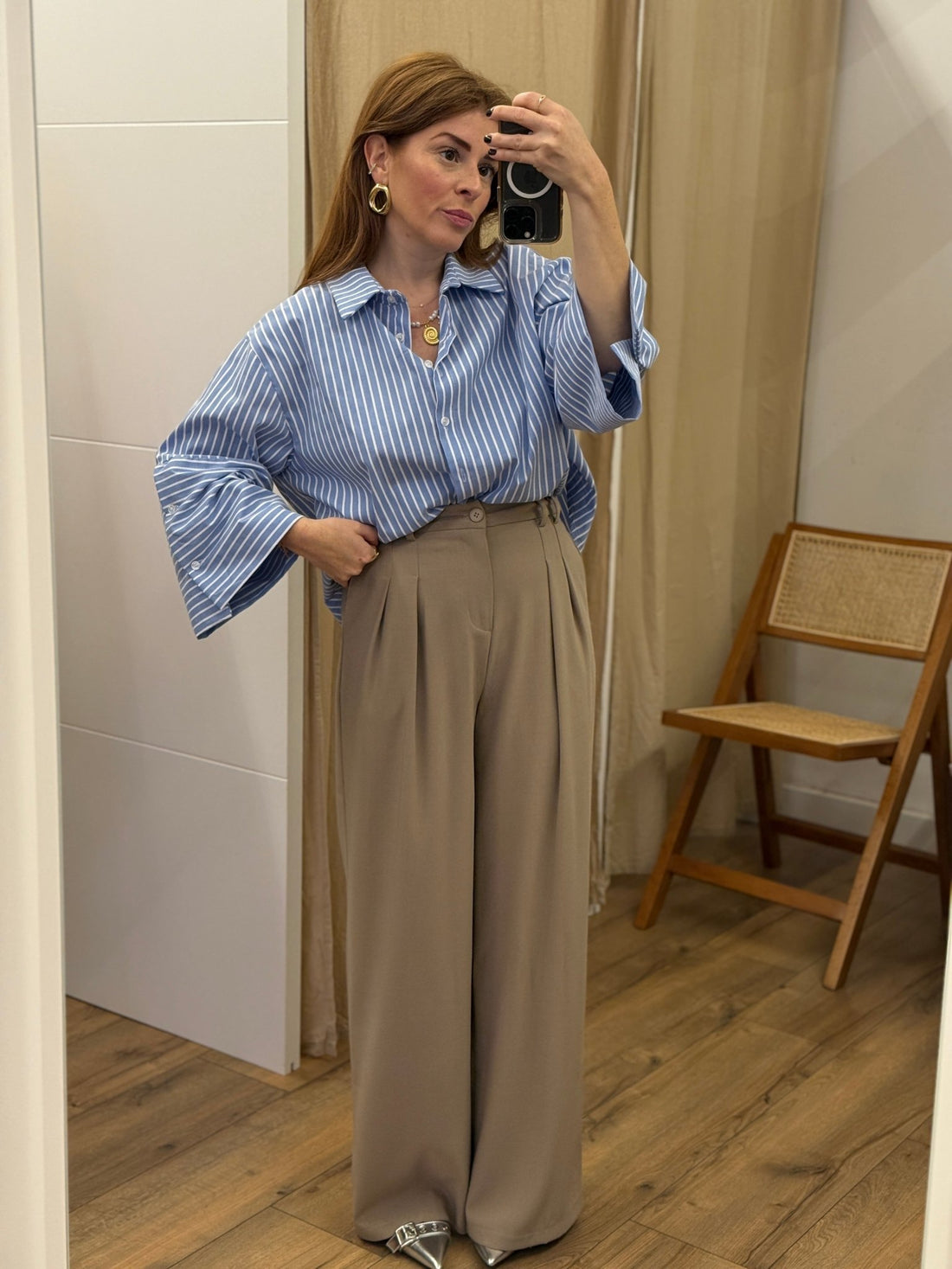 Pantalon Bobby taupe - Léone