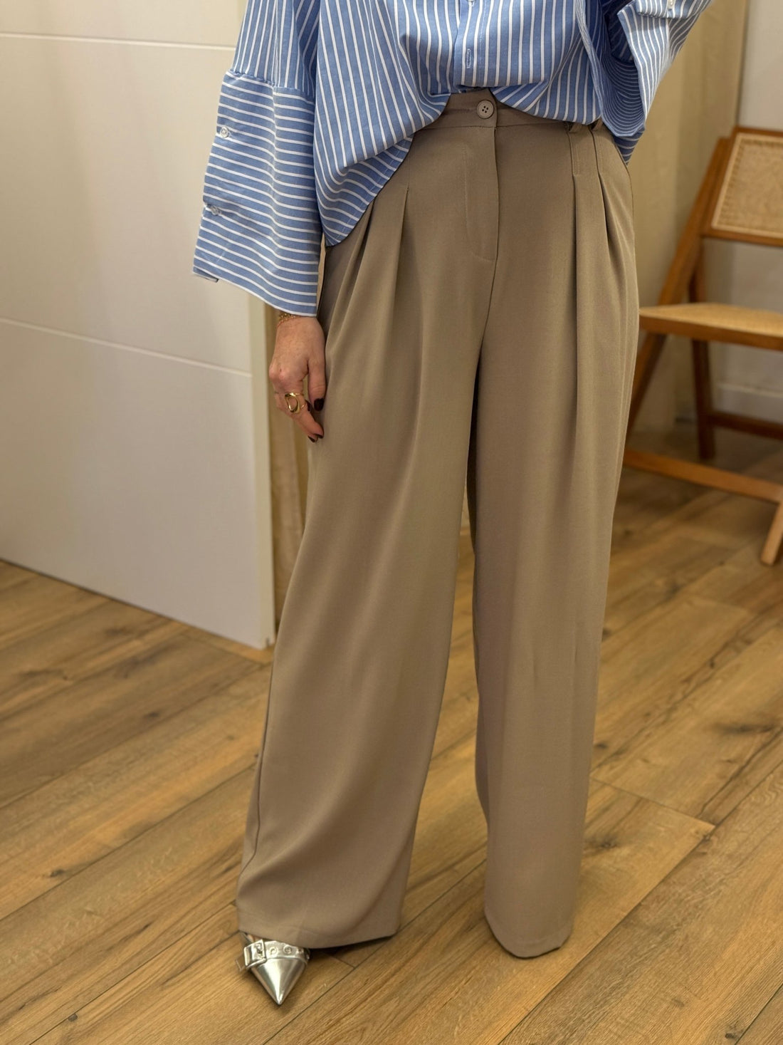 Pantalon Bobby taupe - Léone