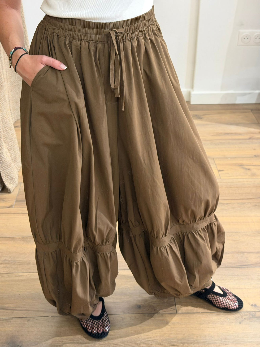 Pantalon bouffant marron - Léone