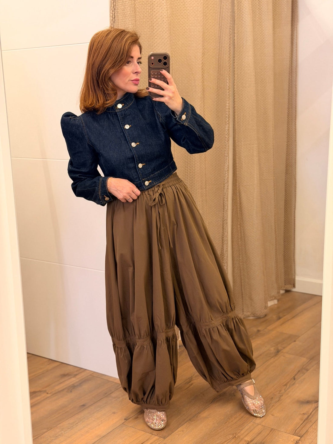 Pantalon bouffant marron - Léone
