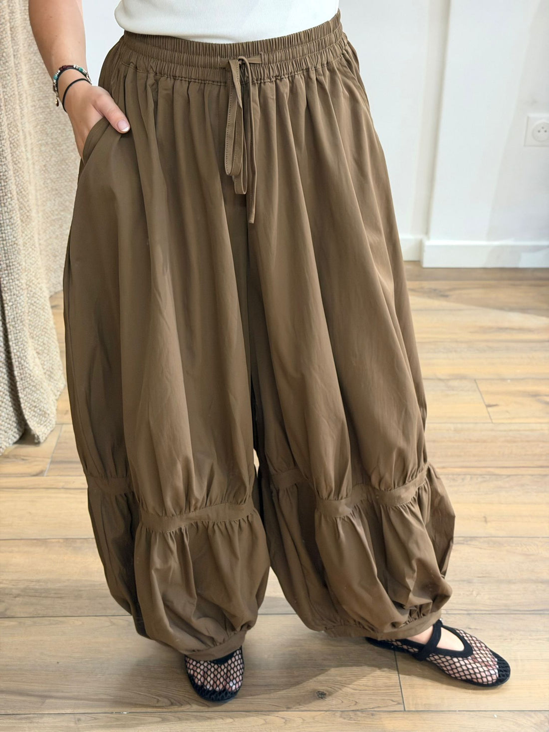 Pantalon bouffant marron - Léone