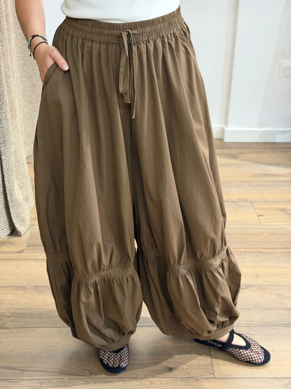 Pantalon bouffant marron - Léone