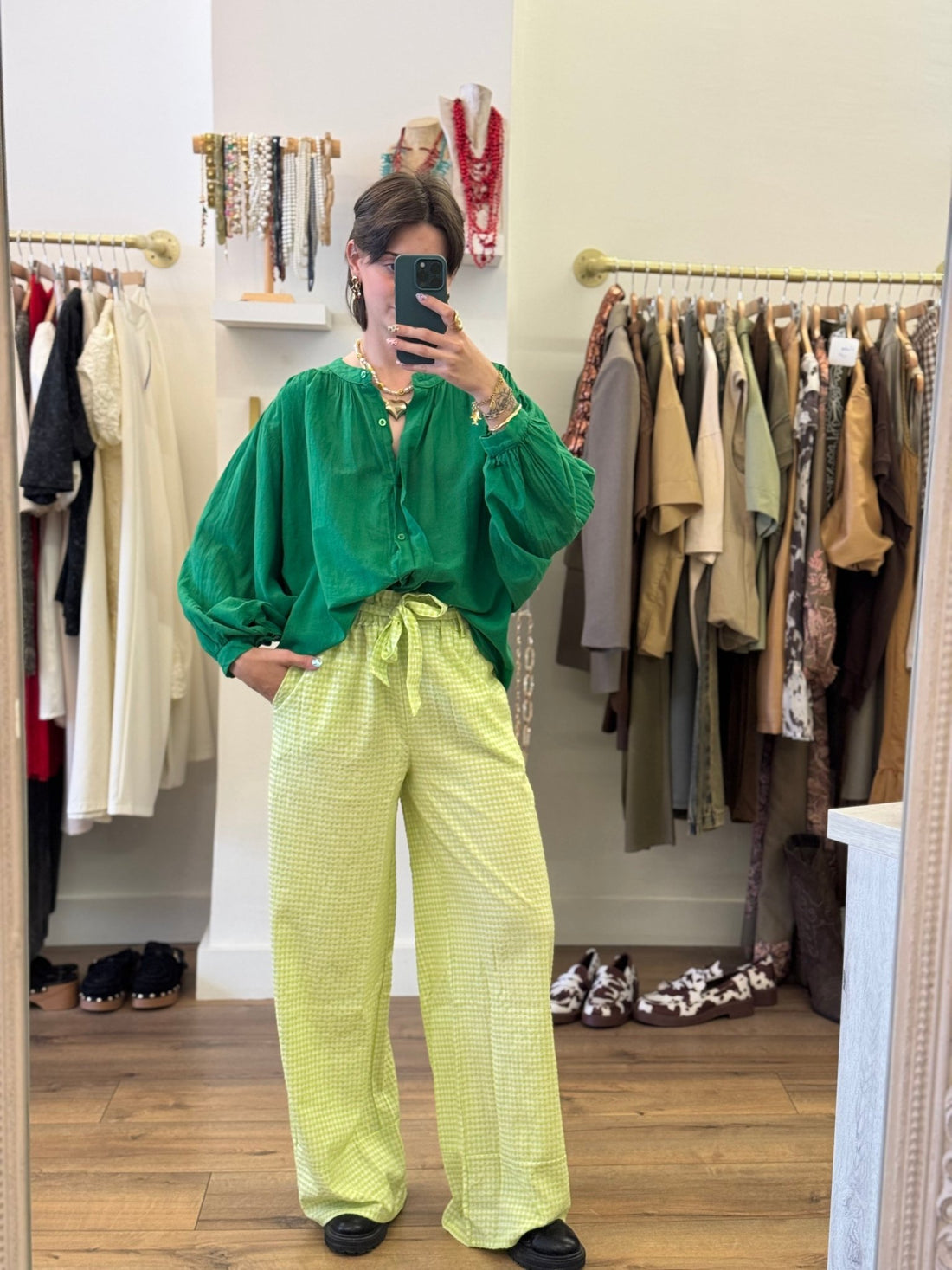 Pantalon Brigitte vert - Léone
