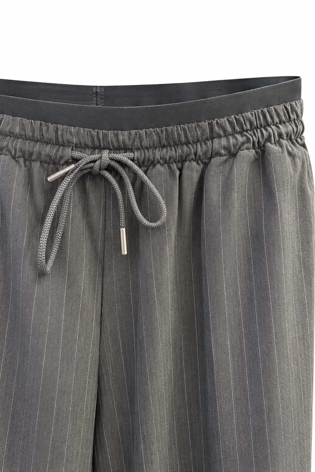 Pantalon casual gris rayé - Léone