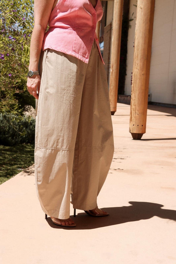 Pantalon coton Irma beige - Léone