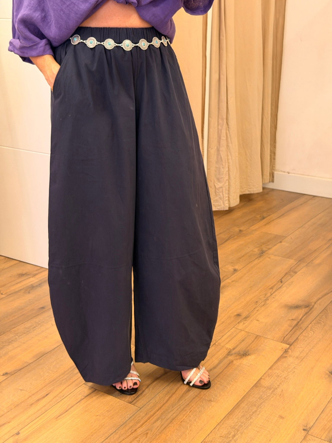 Pantalon coton Irma marine - Léone