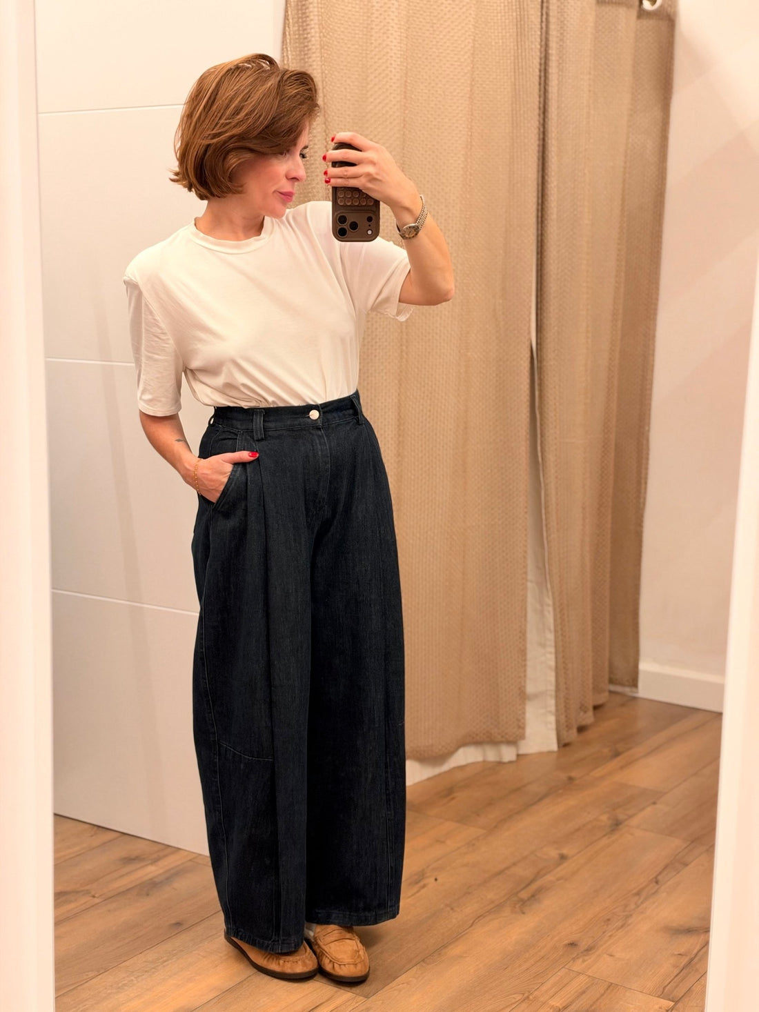 Pantalon court ballon jean - Léone