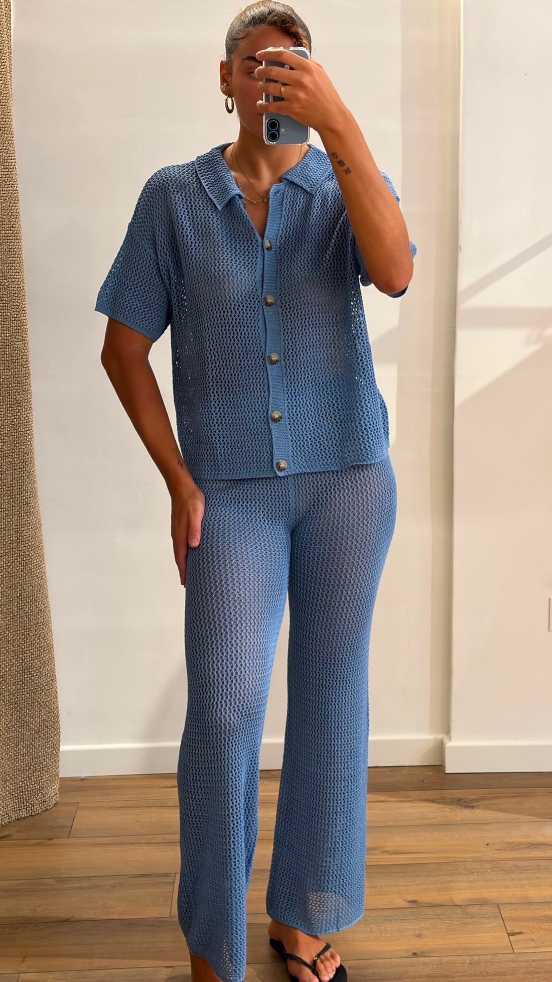 Pantalon crochet Justin bleu - Léone