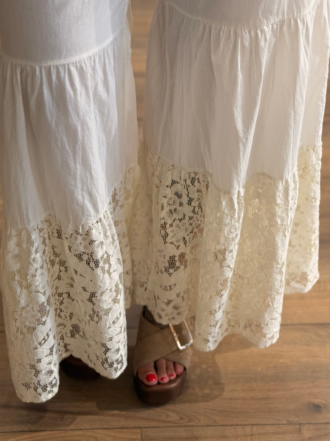 Pantalon dentelle Elsa écru - Léone