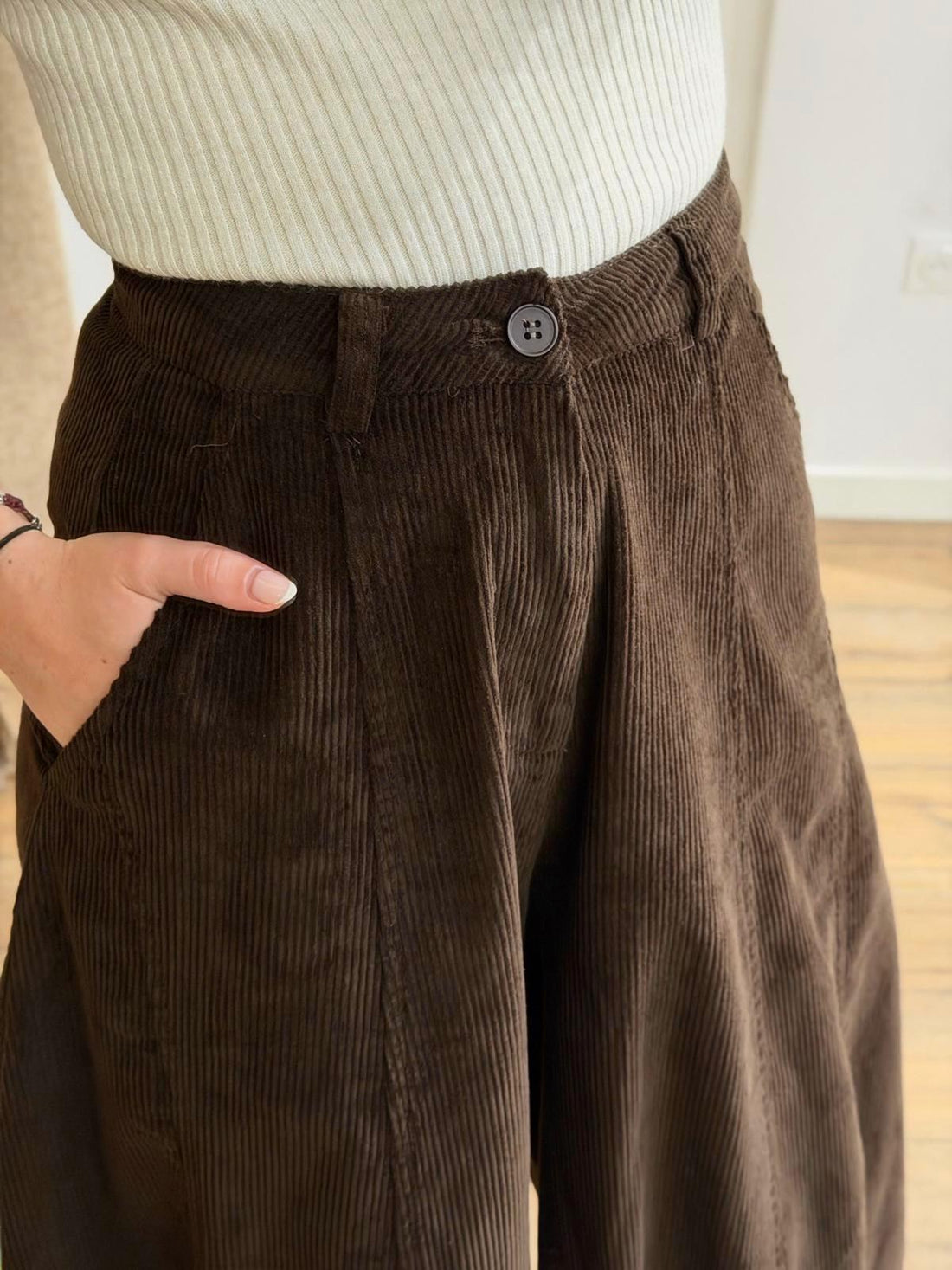 Pantalon en velours marron - Léone