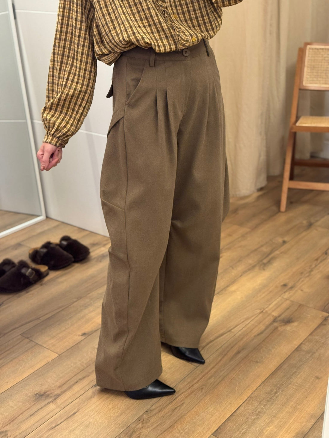 Pantalon gregoire taupe - Léone