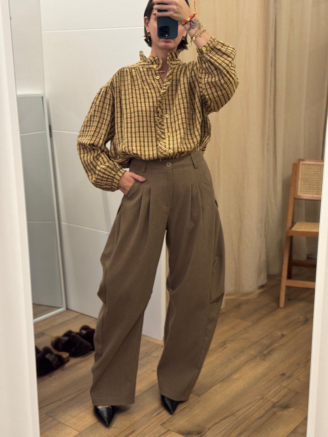 Pantalon gregoire taupe - Léone