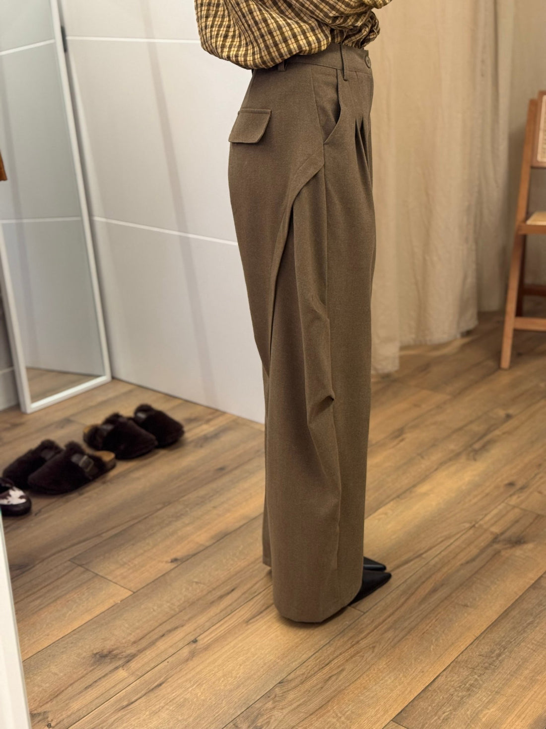 Pantalon gregoire taupe - Léone