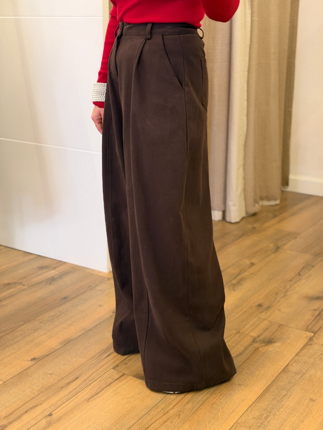 Pantalon large marron - Léone