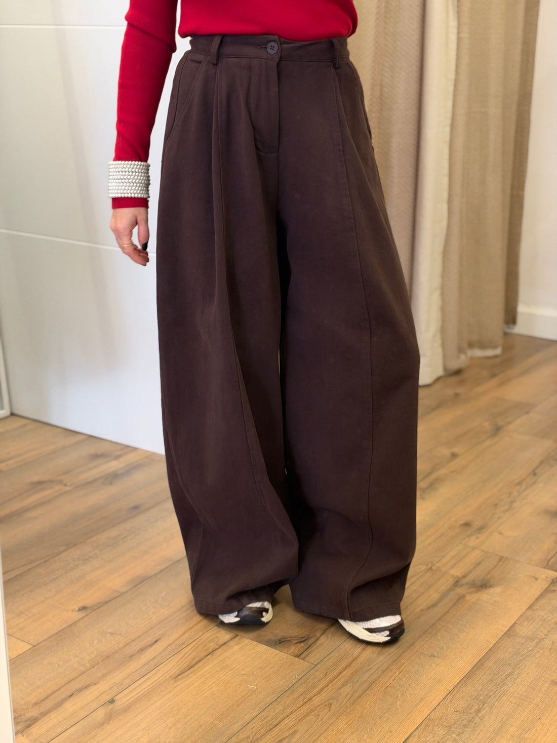 Pantalon large marron - Léone