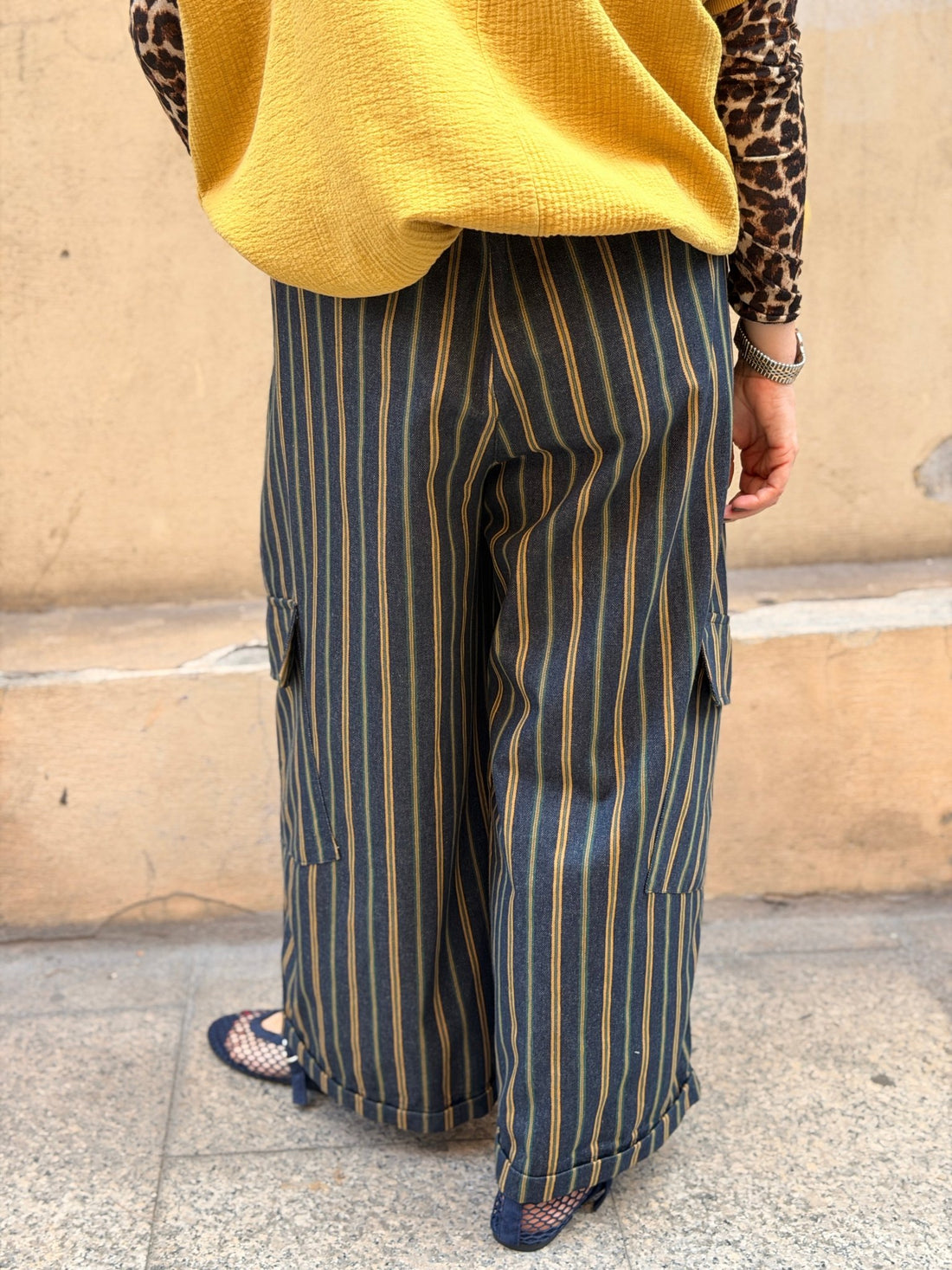 Pantalon large rayé Trevor - Léone