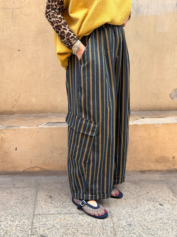 Pantalon large rayé Trevor - Léone