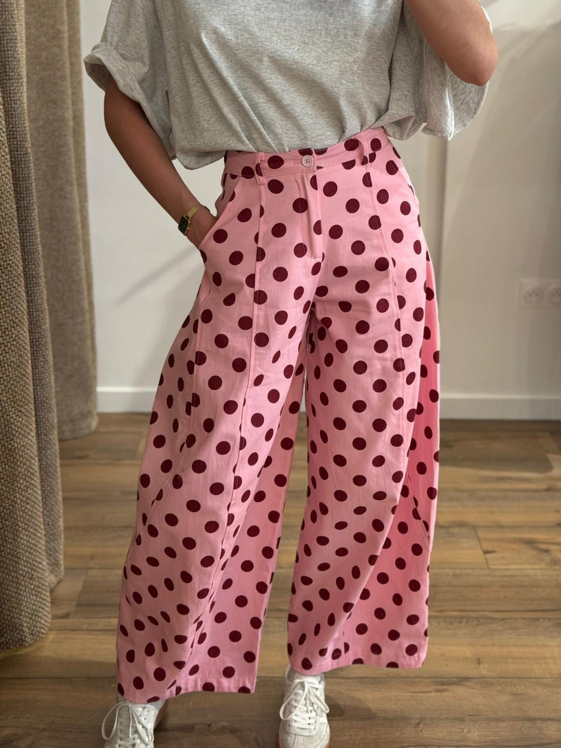 Pantalon Polka rose - Léone